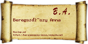 Beregszászy Anna névjegykártya